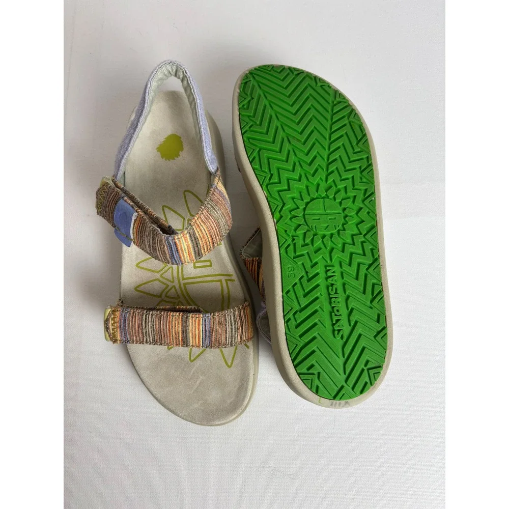 Satorisan Kona Raffia Women Multi-Color Slingback Sandals Size‎ 8 / 39 Boho